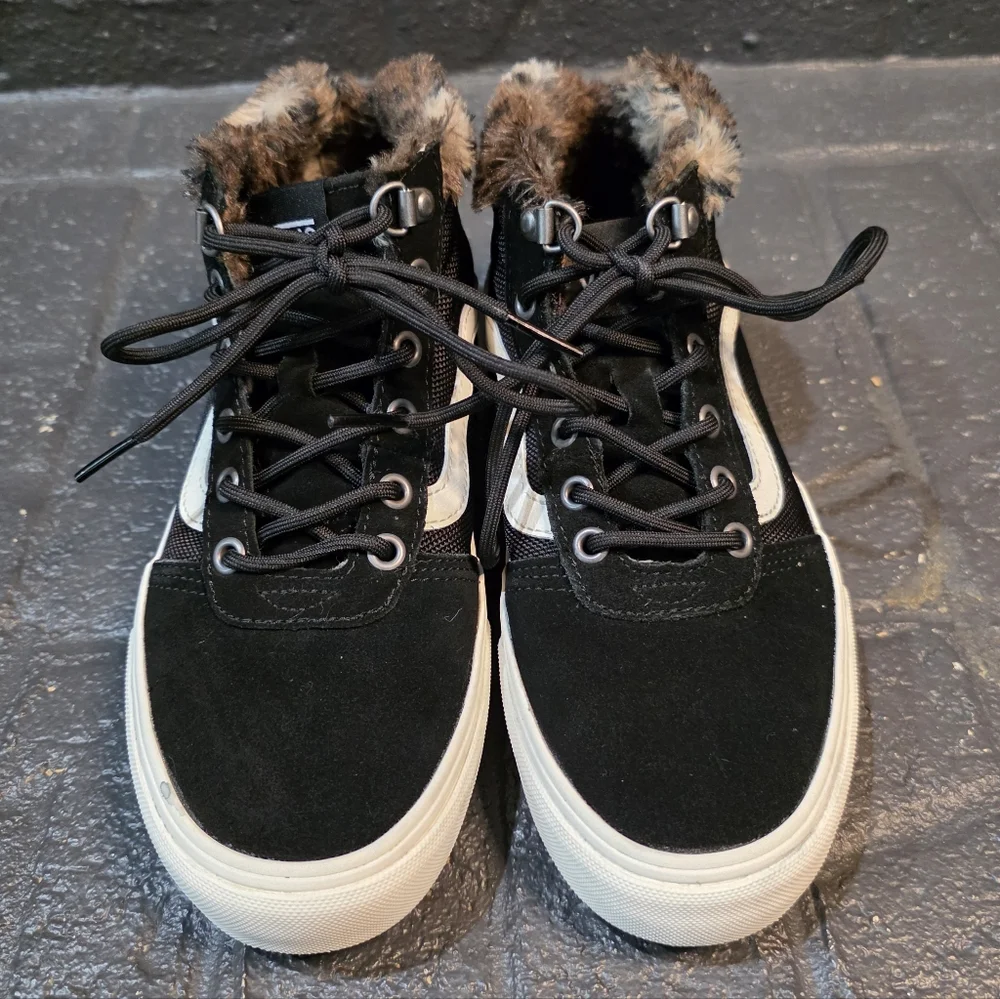 Vans Sk8-Hi MTE Leopard Faux Fur Boots, Women's Size 7